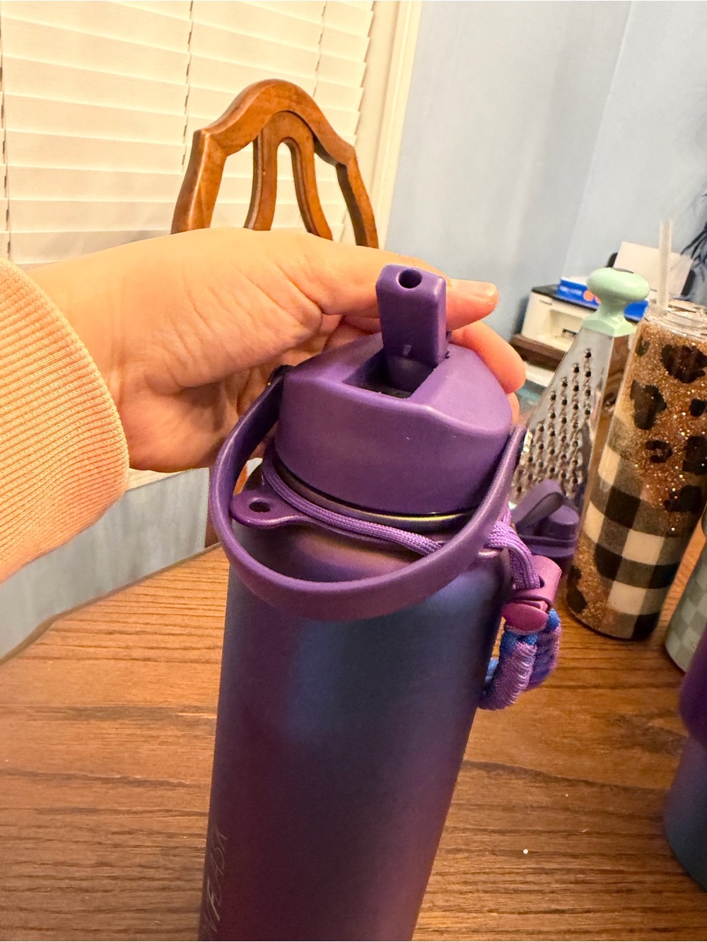 Purple Ombre  Water Bottle with Paracord Handle - Picture 4 of 13